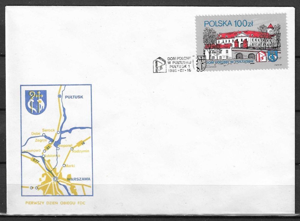 Znaczek Polska 1989 Mi 3205 Fi 3057 FDC