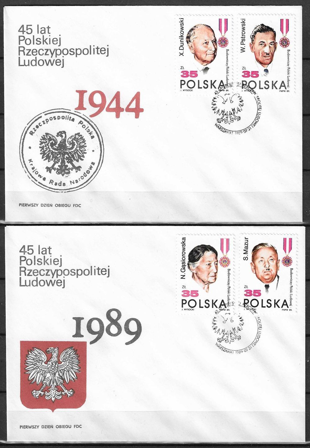Znaczek Polska 1989 Mi 3207-3210 Fi 3058-3061 FDC