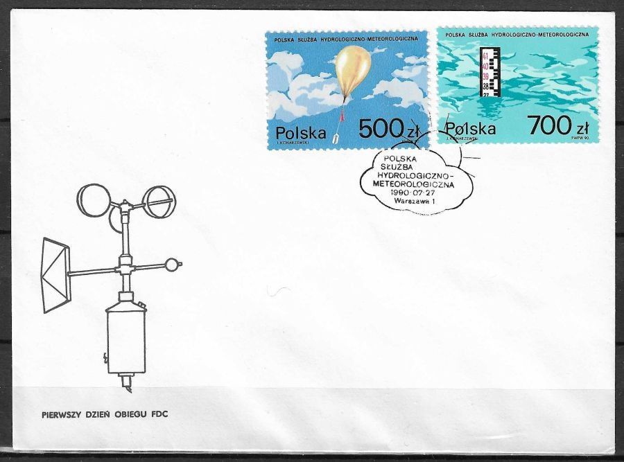 Znaczek Polska 1990 Mi 3275-3276 Fi 3127-3128 FDC