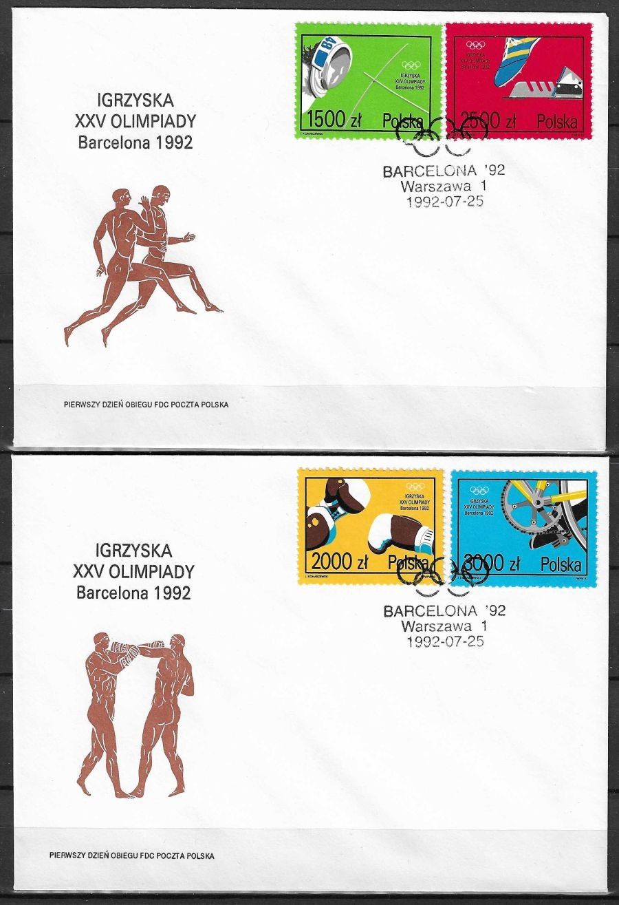 Znaczek Polska 1992 Mi 3388-3391 Fi 3240-3243 FDC