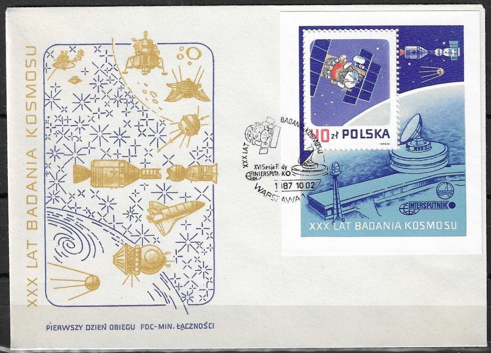 Znaczek Polska 1987 Mi bl 105 Fi bl 135 FDC