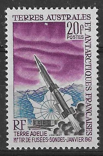 Znaczek TAAF 1967 Mi 38 Czyste **
