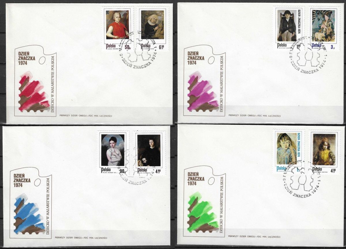 Znaczek Polska 1974 Mi 2338-2345 Fi 2191-2198 FDC