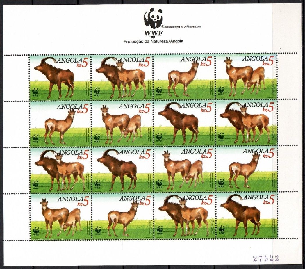 Znaczek Angola 1990 Mi ark 799-802 Czyste **