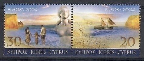 Znaczek Cypr 2004 Mi 1035-1036Du Czyste **