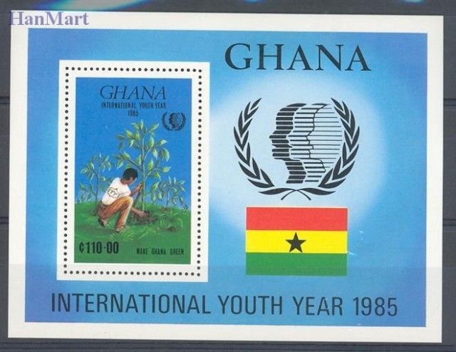 Znaczek Ghana 1985 Mi bl 117 Czyste **