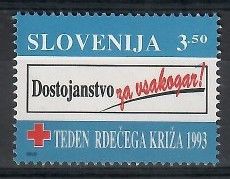 Znaczek Słowenia 1993 Mi zwa 4 Czyste **