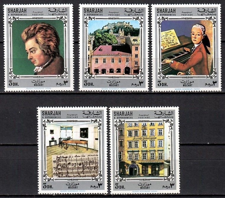 Znaczek Sharjah 1970 Mi 723-727 Czyste **