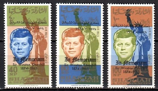 Znaczek Sharjah 1965 Mi 143-145 Czyste **