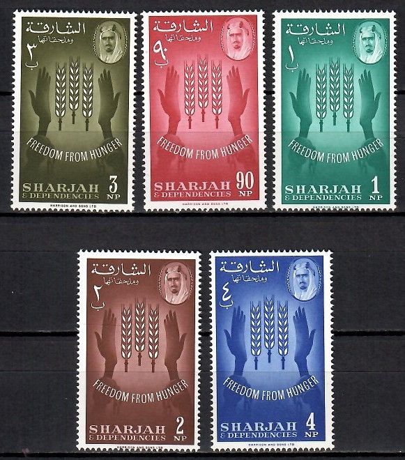 Znaczek Sharjah 1963 Mi 35-39 Czyste **