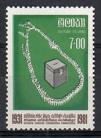 Znaczek Sri Lanka 1981 Mi 560 Czyste **