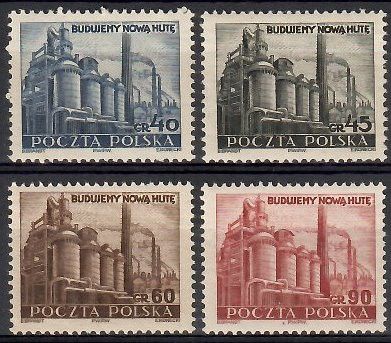 Polska 1951 Mi 690-693A Fi 550-553 Czyste **