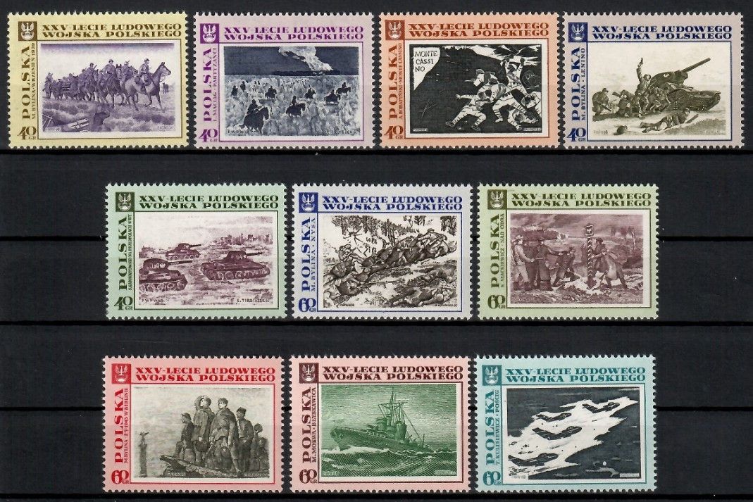Znaczek Polska 1968 Mi 1872-1881 Fi 1725-1734 Czyste **