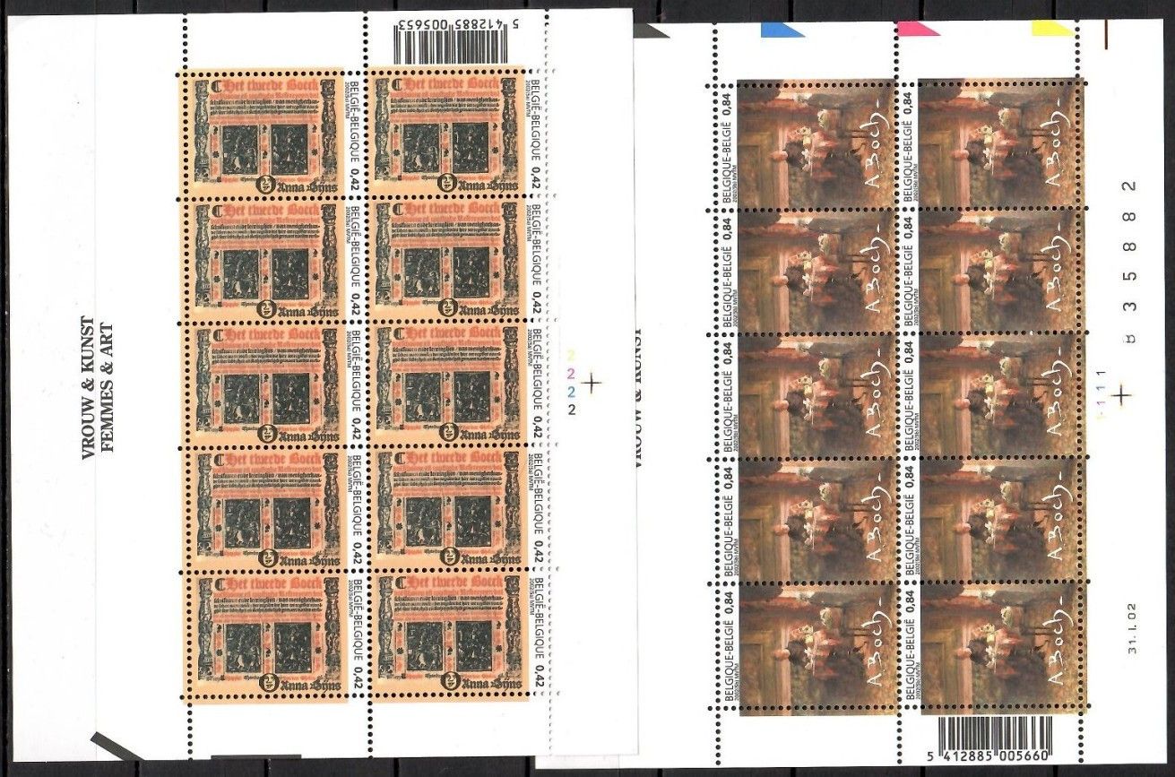 Znaczek Belgia 2002 Mi ark 3111-3112 Czyste **