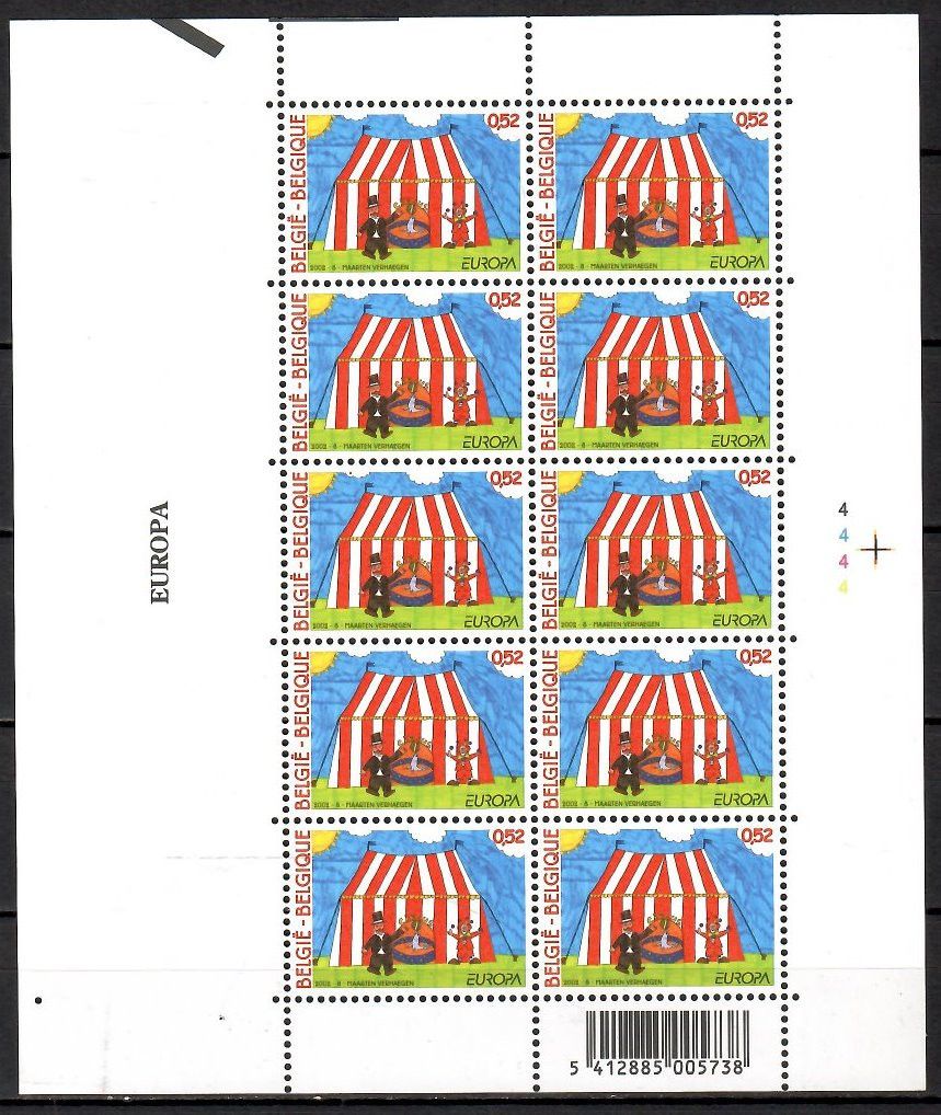 Znaczek Belgia 2002 Mi ark 3119 Czyste **
