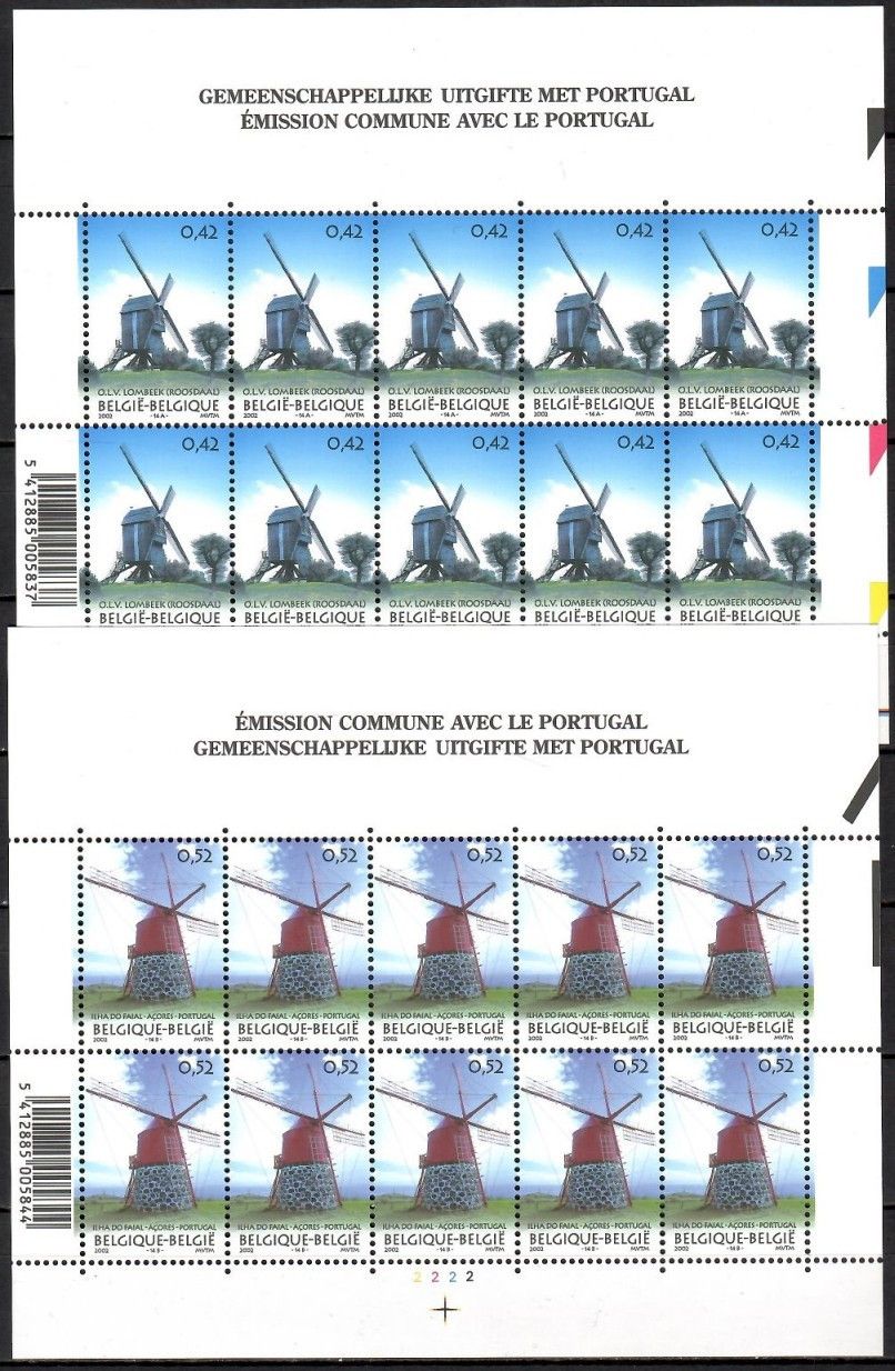 Znaczek Belgia 2002 Mi ark 3141-3142 Czyste **