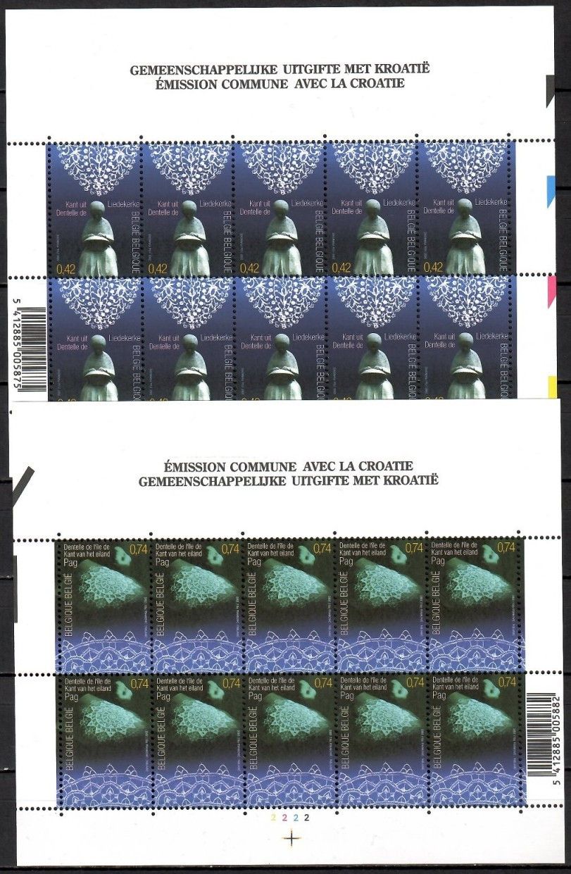 Znaczek Belgia 2002 Mi ark 3143-3144 Czyste **