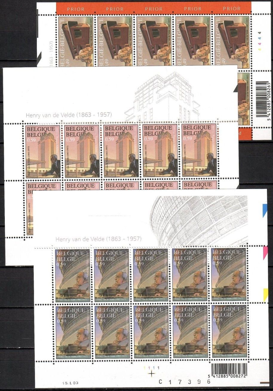 Znaczek Belgia 2003 Mi ark 3195-3197 Czyste **