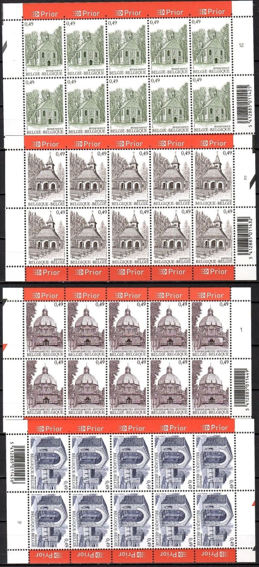 Znaczek Belgia 2004 Mi ark 3309-3312 Czyste **