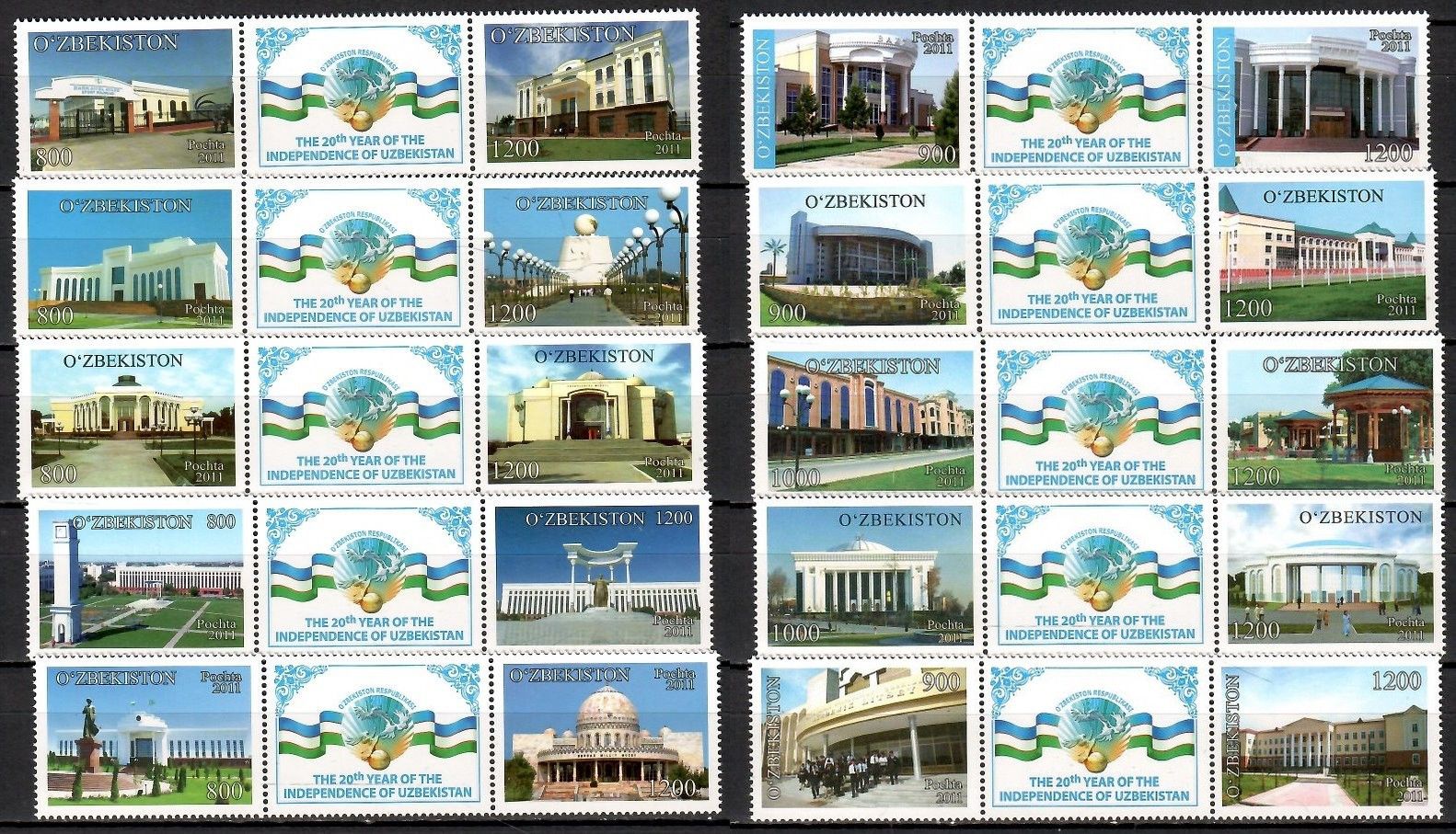 Znaczek Uzbekistan 2011 Mi dre969-988 Czyste **