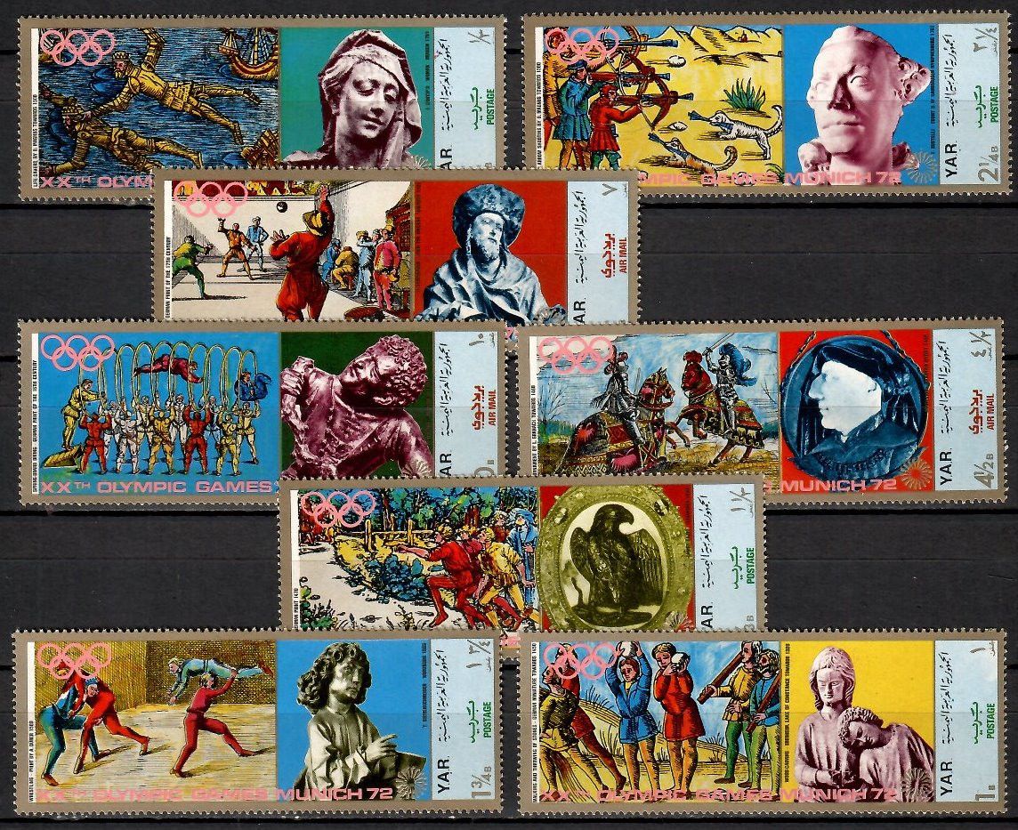 Znaczek Jemen Północny 1970 Mi 1371-1378 Czyste **