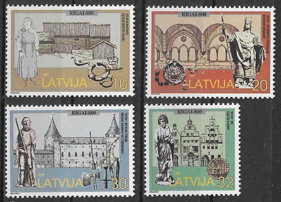 Znaczek Łotwa 1997 Mi 467-470 Czyste **