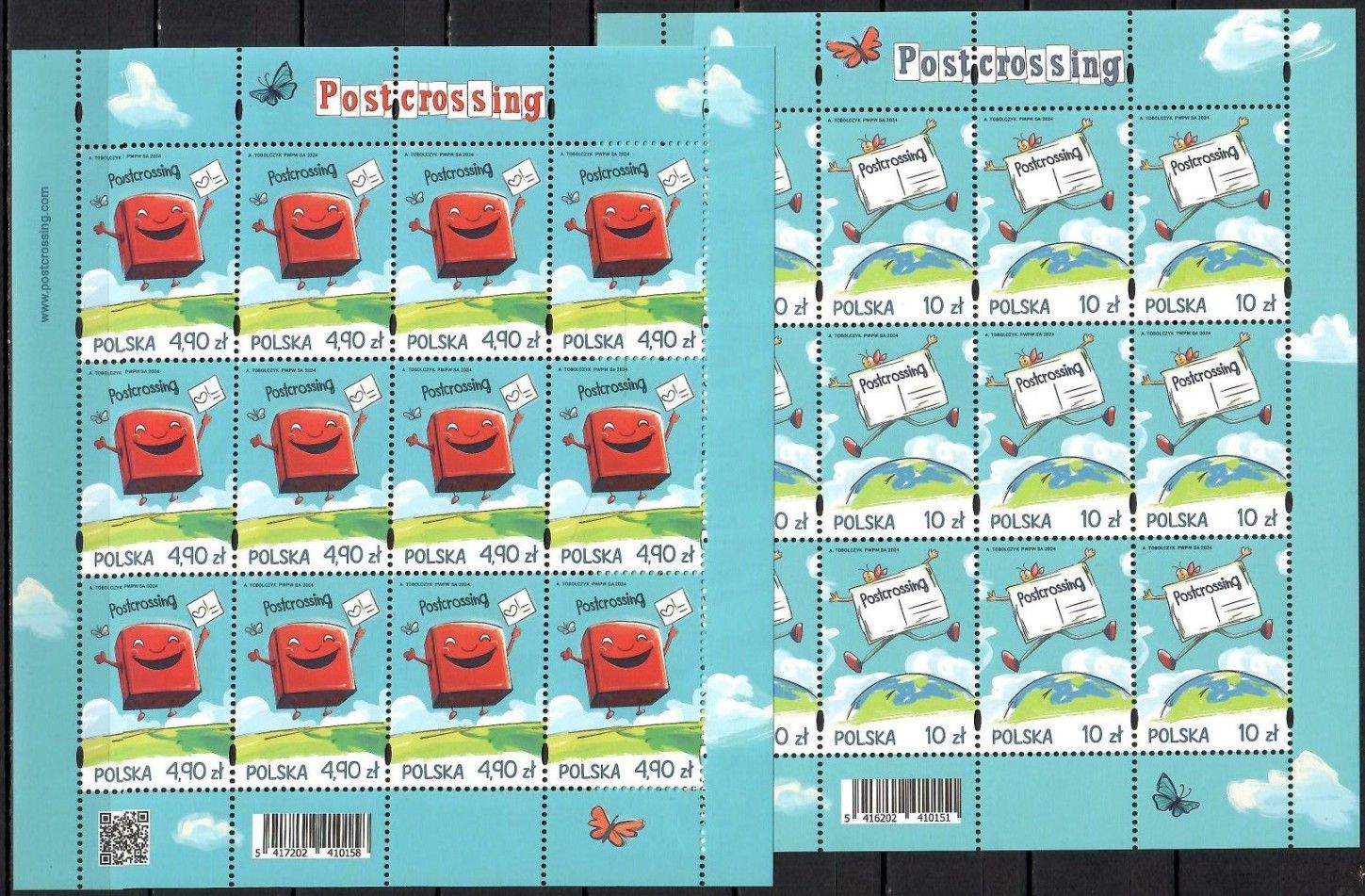 Znaczek Polska 2024 Mi ark 5571-5572 Fi ark 5416-5417 Czyste **