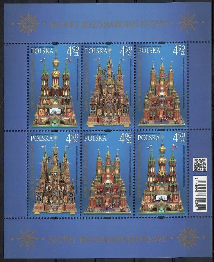 Znaczek Polska 2024 Mi ark 5577-5579 Fi ark 5426-5428 Czyste **