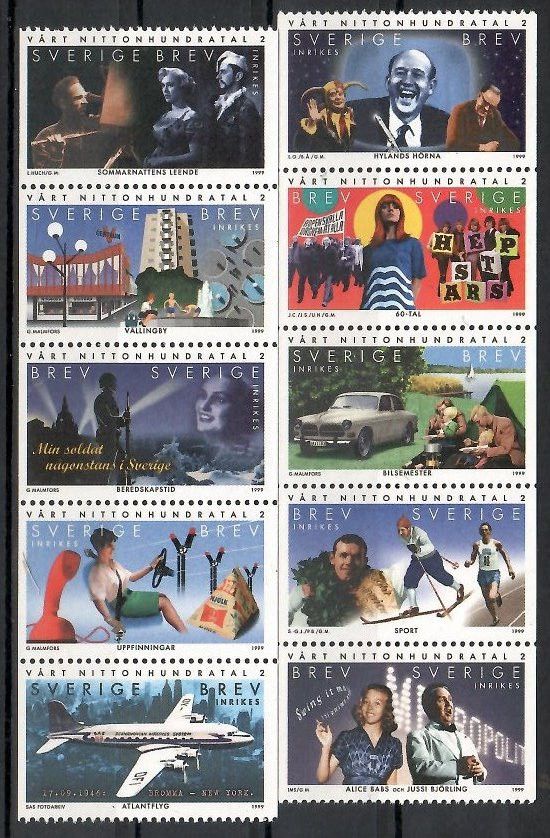 Znaczek Szwecja 1999 Mi 2102-2111 Czyste **