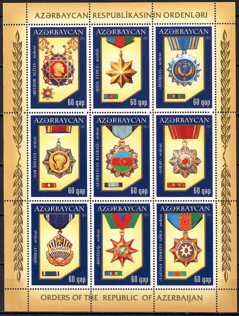 Znaczek Azerbejdżan 2011 Mi 857-865 Czyste **