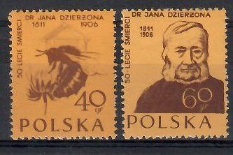 Znaczek Polska 1956 Mi 982A-983C Fi 841-842 Czyste **