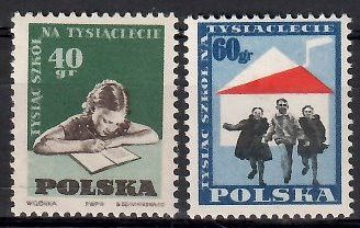 Znaczek Polska 1959 Mi 1130-1131 Fi 986-987 Z podlepką *