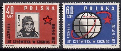 Znaczek Polska 1961 Mi 1226-1227 Fi 1082-1083 Czyste **