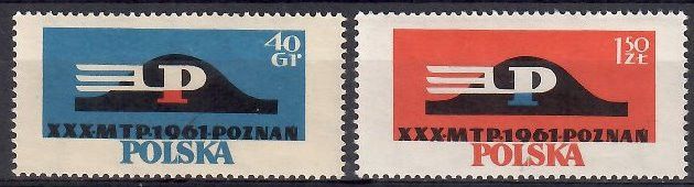 Znaczek Polska 1961 Mi 1230-1231 Fi 1086-1087 Czyste **