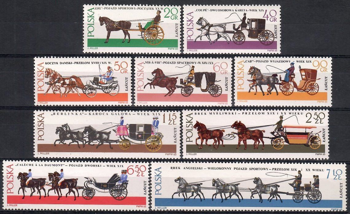 Znaczek Polska 1967 Mi 1644-1652 Fi 1495-1503 Czyste **