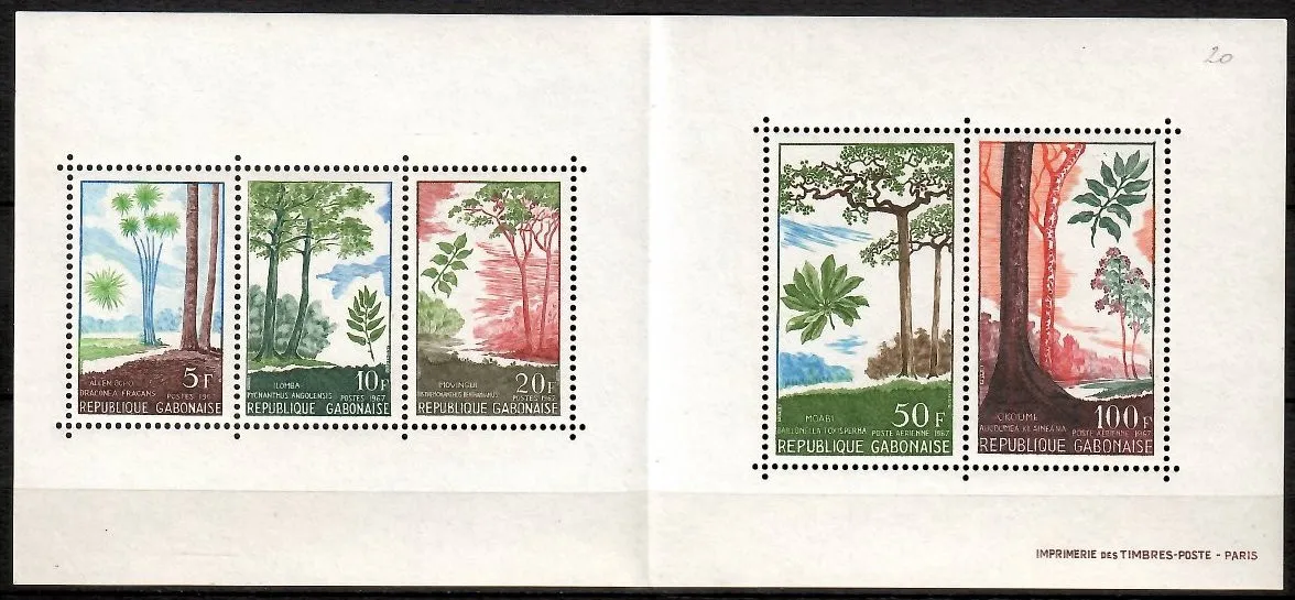 Znaczek  Gabon 1967 Mi bl 8 Czyste **