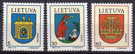 Znaczek Litwa 1993 Mi 526-528 Czyste **