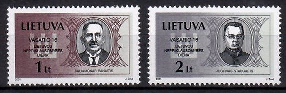 Znaczek Litwa 2001 Mi 751-752 Czyste **