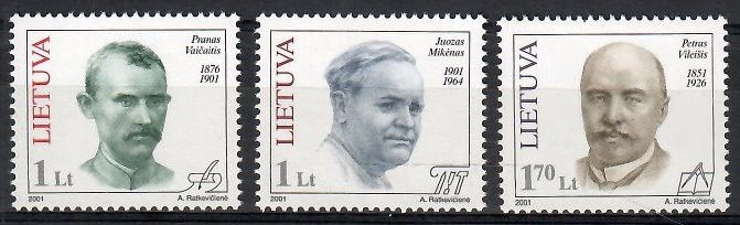 Znaczek Litwa 2001 Mi 753-755 Czyste **