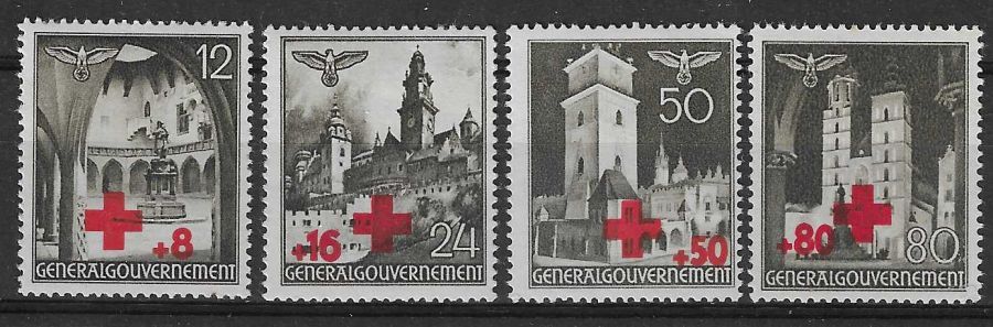 Znaczek Generalne Gubernatorstwo / GG 1940 Mi 52-55 Fi 52-55 Z podlepką *