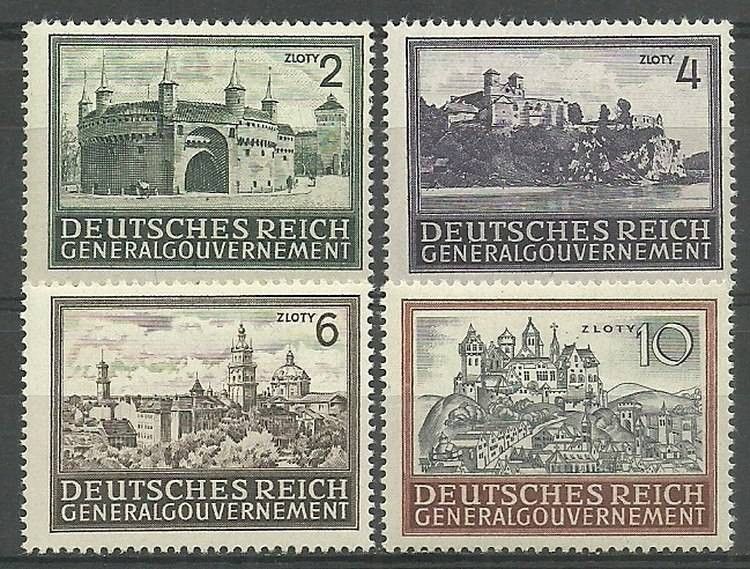 Znaczek Generalne Gubernatorstwo / GG 1943 Mi 113-116 Czyste **