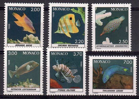 Znaczek Monako 1988 Mi 1844-1849 Czyste **