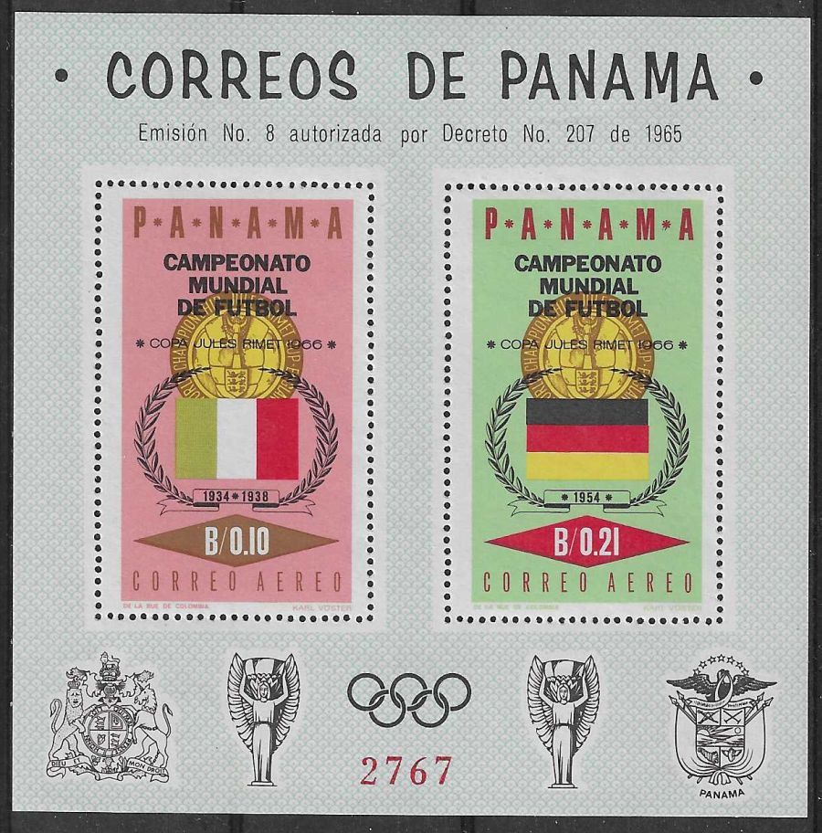 Znaczek Panama 1966 Mi bl 51 Czyste **
