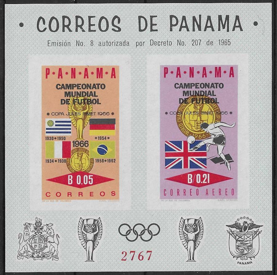 Znaczek Panama 1966 Mi bl 52 Czyste **