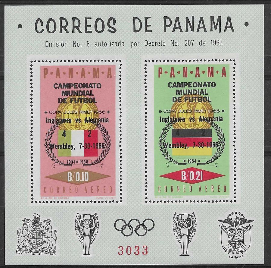 Znaczek Panama 1966 Mi bl 55 Czyste **