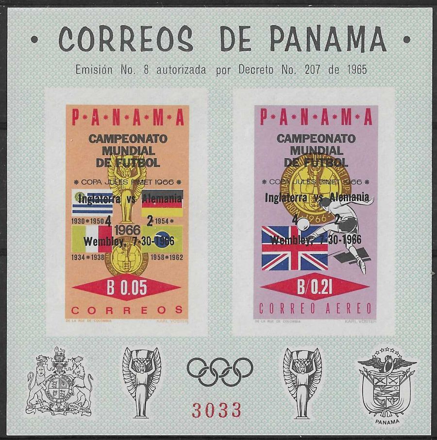 Znaczek Panama 1966 Mi bl 56 Czyste **