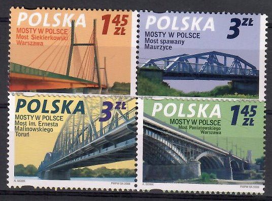 Znaczek Polska 2008 Mi 4373-4376 Fi 4223-4226 Czyste **