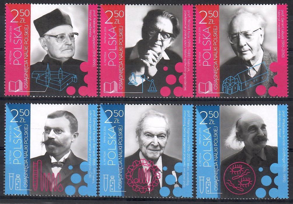 Znaczek Polska 2016 Mi 4875-4880 Fi 4725-4730 Czyste **