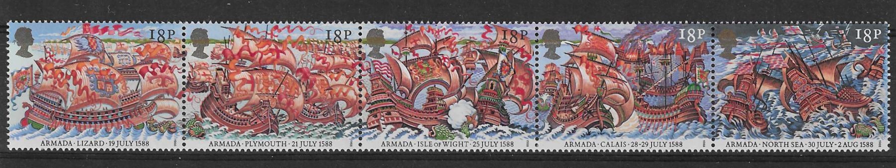 Znaczek Wielka Brytania 1988 Mi 1155-1159 Czyste **
