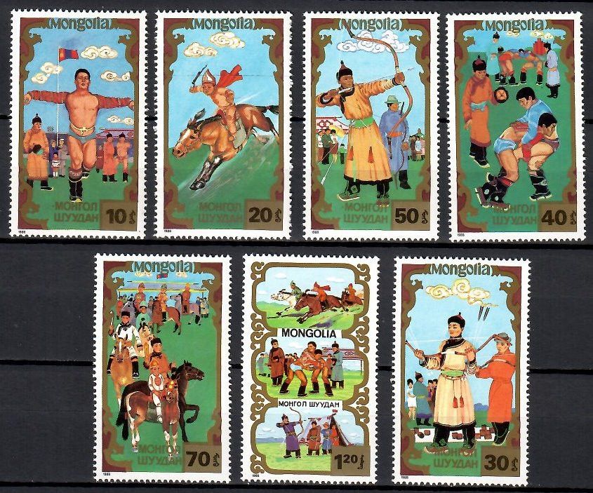 Znaczek Mongolia 1988 Mi 2007-2013 Czyste **